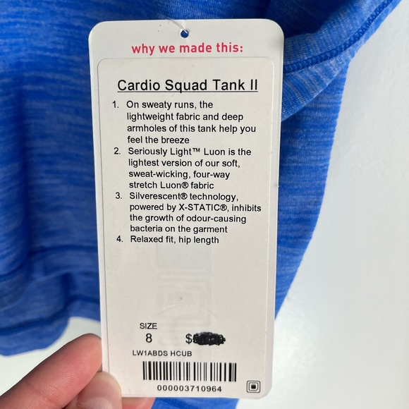 Lululemon NWT Cardio Squad Tank II Size 8 Heathered Blue - Picture 3 of 5